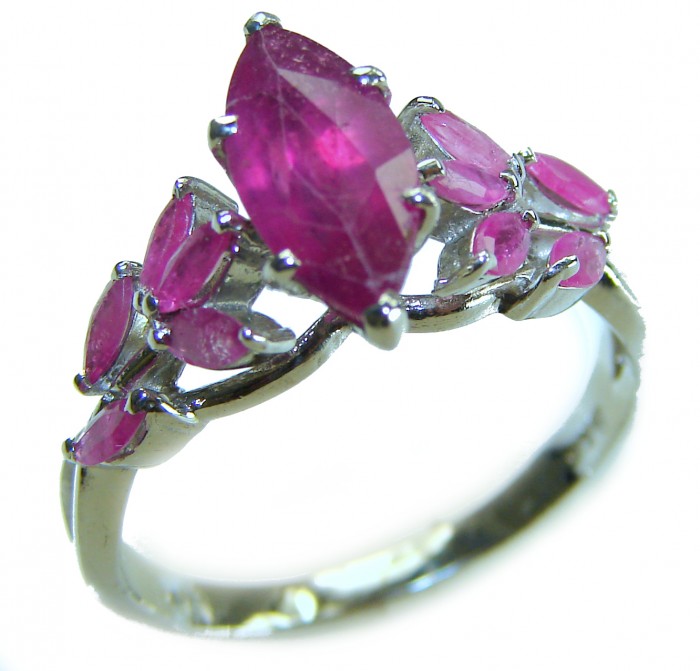 Real Beauty Natural 8.9 carat Ruby .925 Sterling Silver handmade Statement Ring size 9