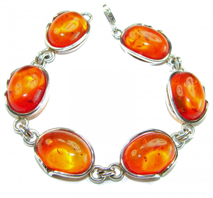Excellent quality Baltic Amber .925 Sterling Silver entirely handcrafted Bracelet