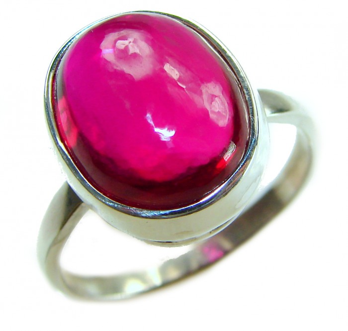 Bella Rosa Genuine 10.5 CARAT Ruby .925 Sterling Silver Statement Ring size 10