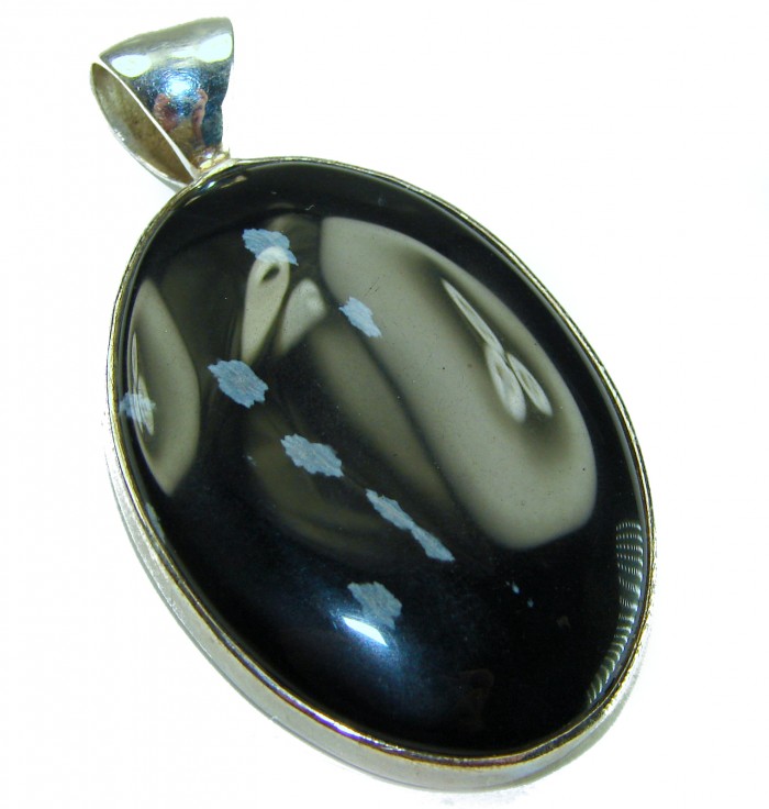Amazing quality Snowflake Obsidian Sterling Silver handmade Pendant