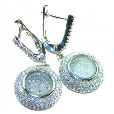 Floating Memories 11.5 carat White Topaz .925 Sterling Silver Handcrafted Statement earrings