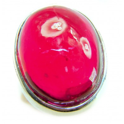 Bella Rossa Genuine 36.5 CARAT Star Ruby .925 Sterling Silver Large Statement Ring size 7