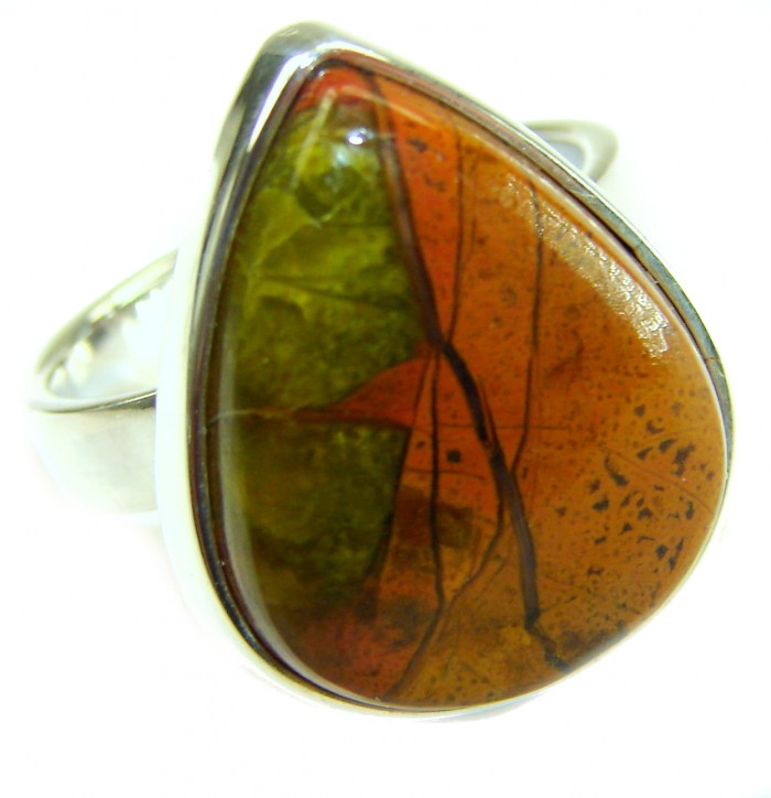 Morrisonite .925 Sterling Silver handmade ring size 9 adjustable