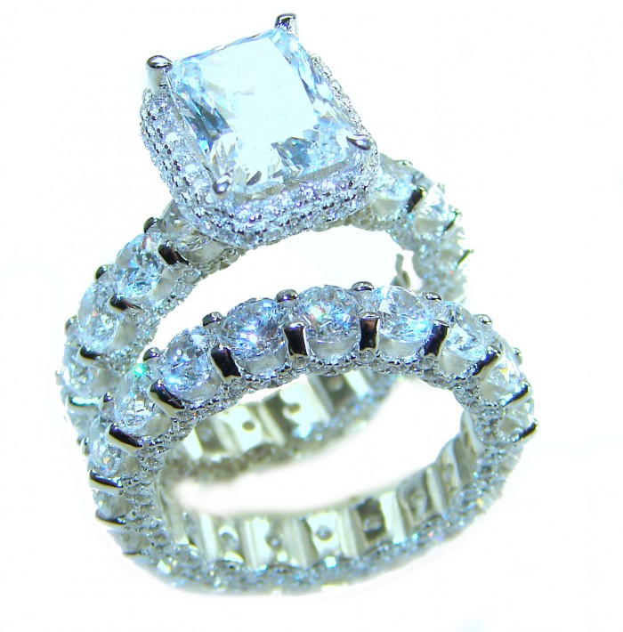 Aphrodite - 12.6 carat White Topaz .925 Sterling Silver handcrafted stack up ring size 5 1/2