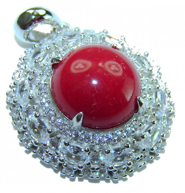 Elizabeth Natural Fossilized Coral .925 Sterling Silver handmade pendant