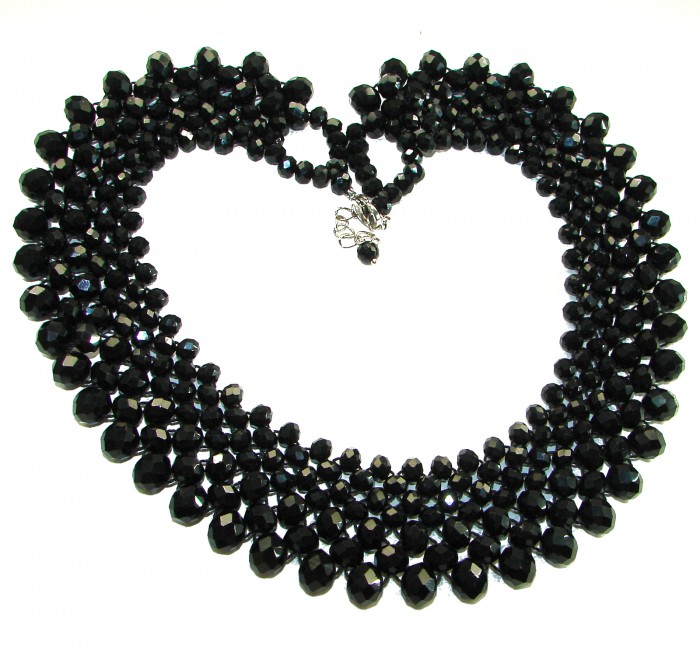 Rachel 250 carat Authentic Onyx .925 Sterling Silver handmade Necklace