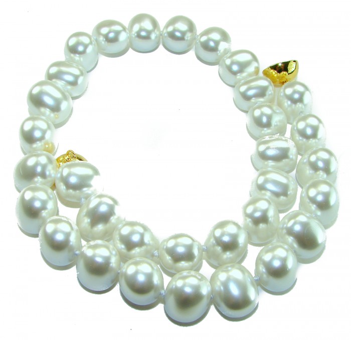 Baroque style 16 inches long Freshwater Pearl 10K Gold over .925 Sterling Silver handmade Necklace
