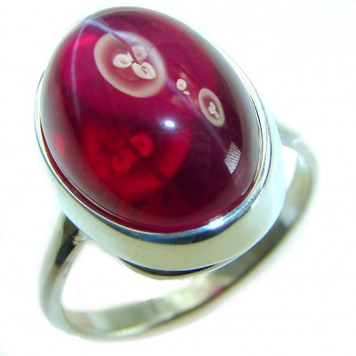 Bella Rosa Genuine 10.5 CARAT Star Ruby .925 Sterling Silver Large Statement Ring size 10 1/4