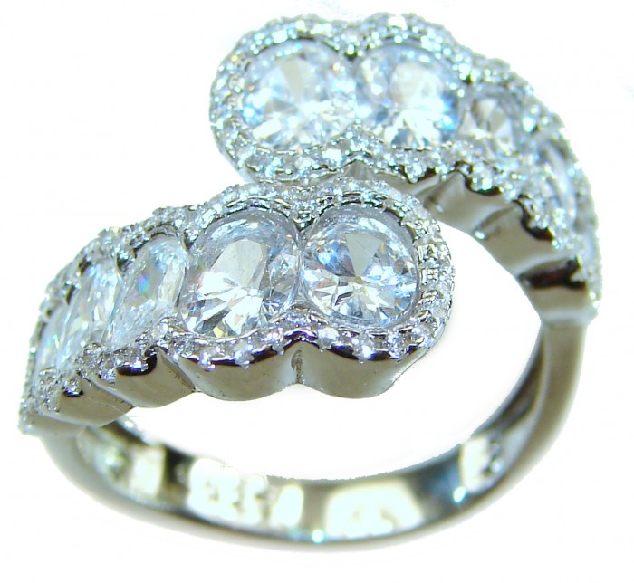 Precious 5.5 carat White Topaz .925 Sterling Silver ring size 7 1/4
