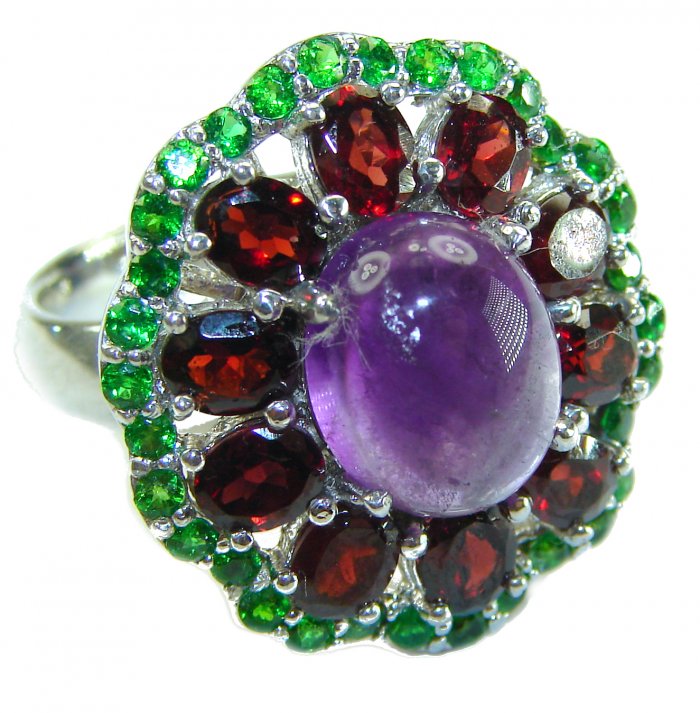 Lavender Beauty authentic 8.2 carat Amethyst .925 Sterling Silver Handcrafted Ring size 8 1/4 - video