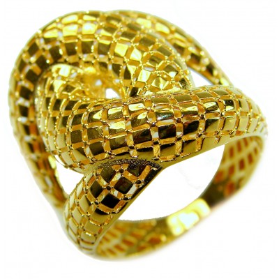 Dubai Style .925 Sterling Silver dipped in 22K Gold handmade Large ring size 7