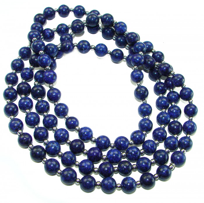 Boho Style 105.2 grams Lapis Lazuli .925 Sterling Silver handmade necklace