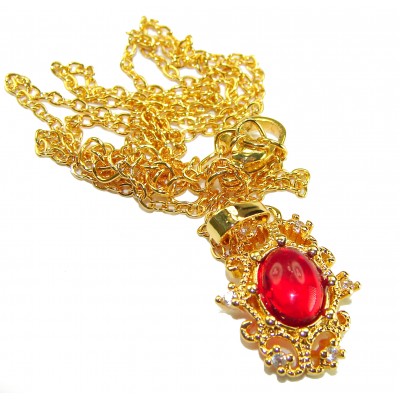 ESTANCIA Sublime natural Red topaz 10K Gold over Sterling Silver handmade Necklace