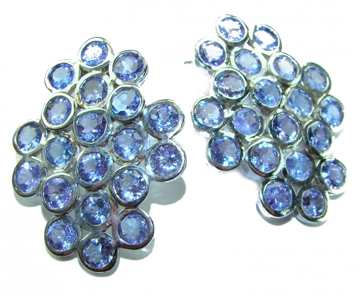 Giovanna - Authentic 17.9 carat Tanzanite .925 Sterling Silver handcrafted earrings