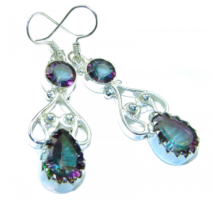 14.2 carat Mystic Topaz .925 Sterling Silver earrings