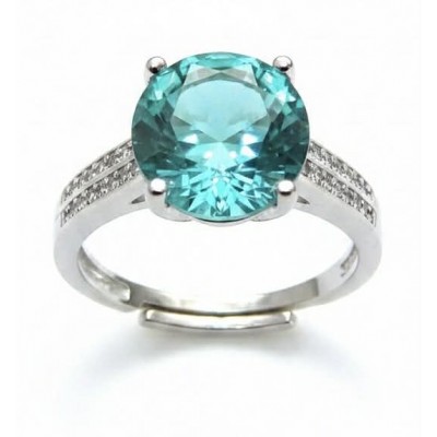 Angel's Wishper 8.9 carat authentic Aquamarine .925 Sterling Silver Handcrafted Ring size 8 adjustable