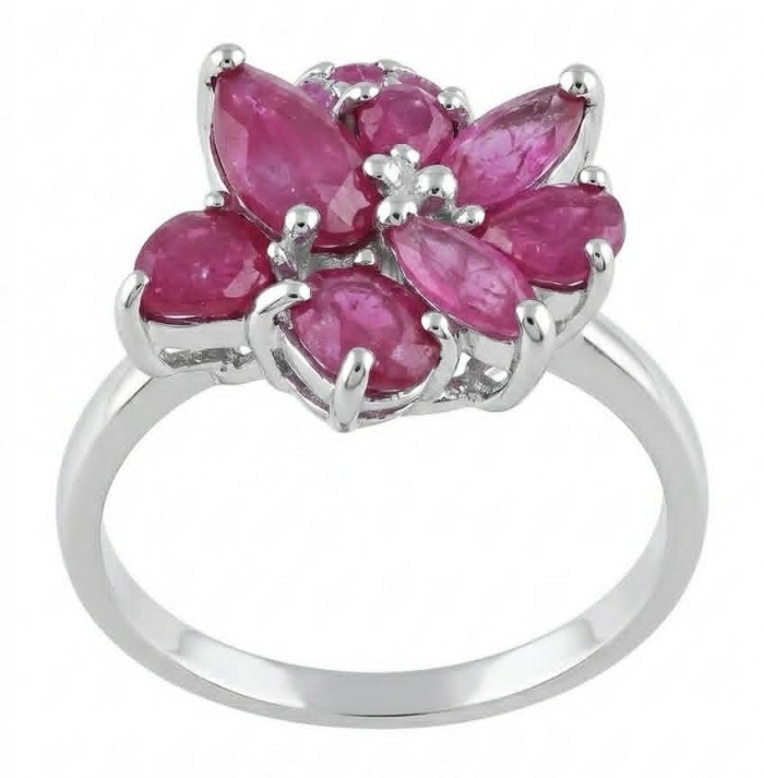 Giovanna -7.5 carat Ruby .925 Sterling Silver handcrafted incredible ring s. 7