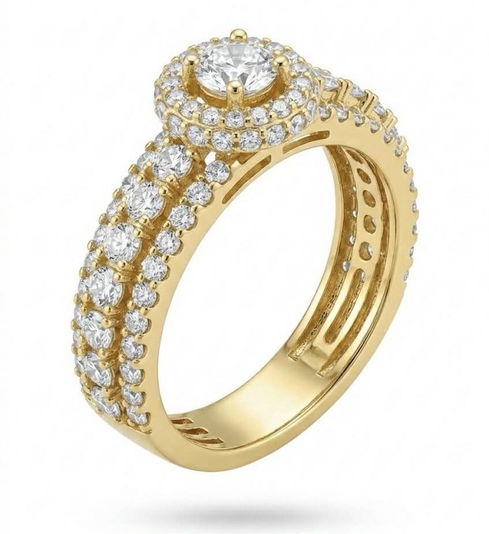 LUXURIUS 6.5 carat White Topaz 18k Gold over .925 Sterling Silver ring size 7