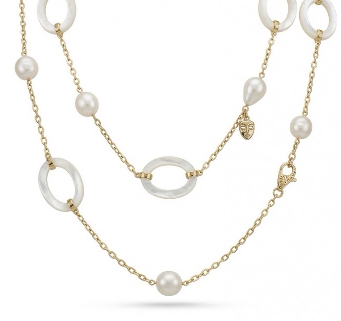 Precious White Blister Pearl 14K Gold over .925 Sterling Silver .925 Sterling Silver Necklace