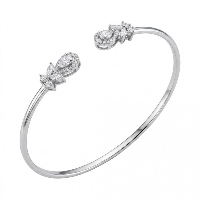 Precious Light Natural 5.2 carat White Topaz .925 Sterling Silver bracelet