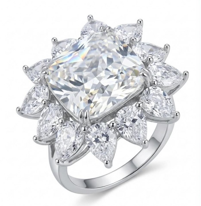 Fiorella Precious 25.5 carat Natural yellow Sapphire White Topaz .925 Sterling Silver Statement ring size 6