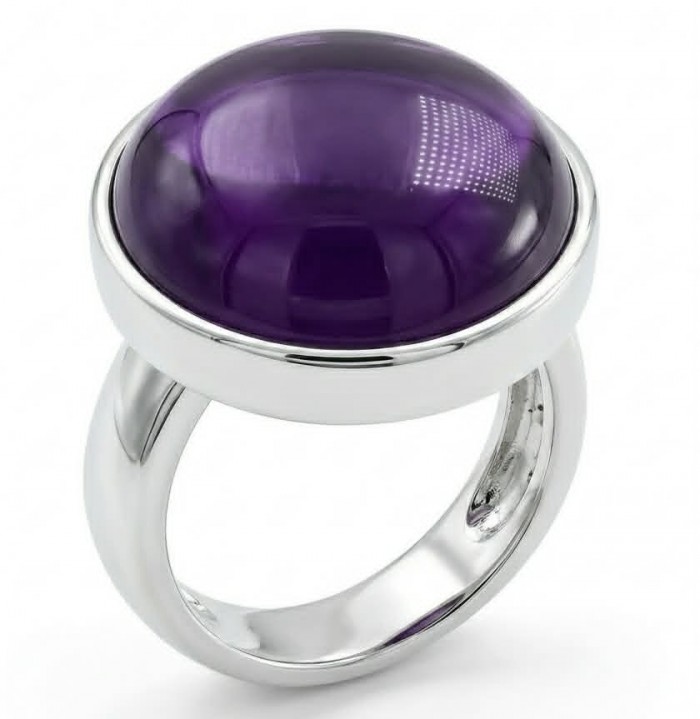 Purple Royalty 20.5 carat Amethyst .925 Sterling Silver Handcrafted Ring size 7 adjustable