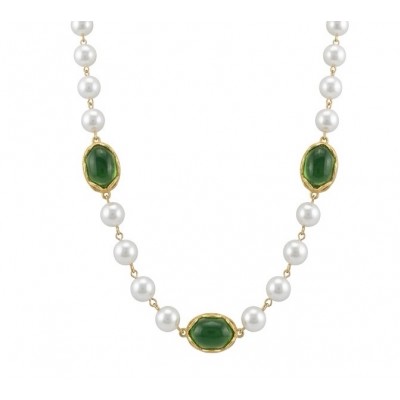 Incredible 48 inches long Freshwater Pearl 10K Gold over .925 Sterling Silver handmade Necklace