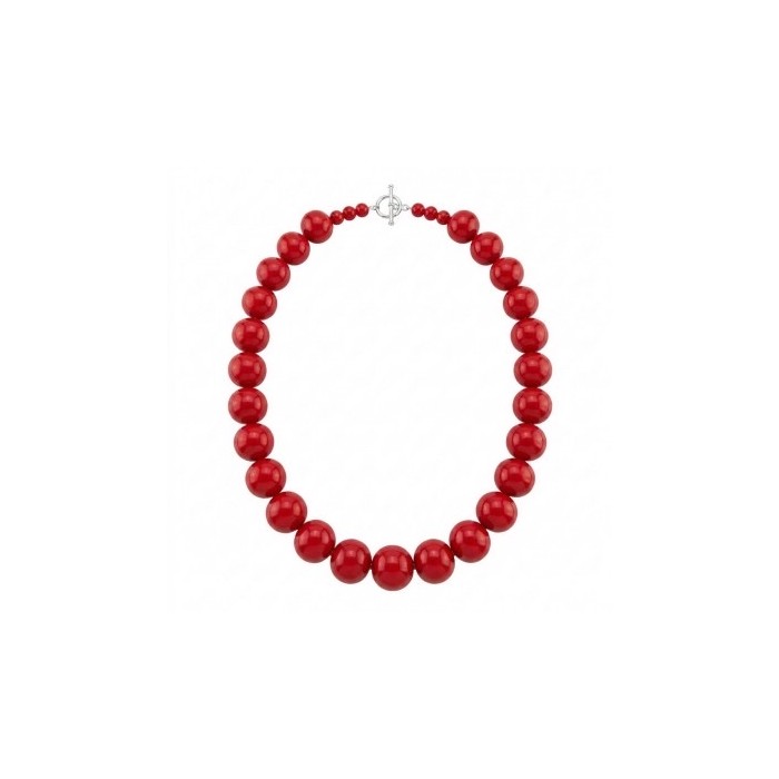 Konstancia Sublime natural Red Fossilized Coral Sterling Silver handmade Necklace