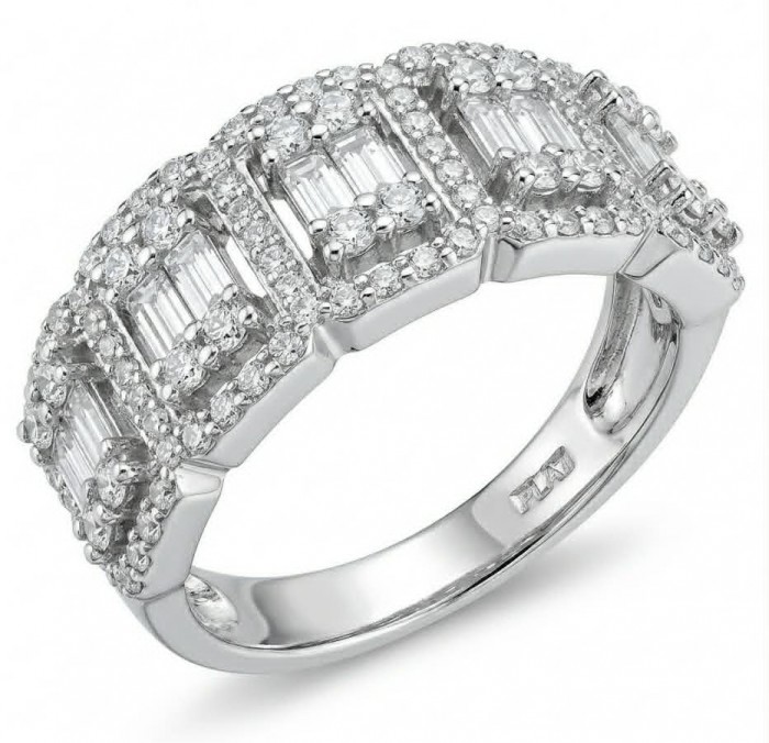 Art Deco - Classic Beauty 4.5 carat White Topaz .925 Sterling Silver Statement ring size 6 1/4