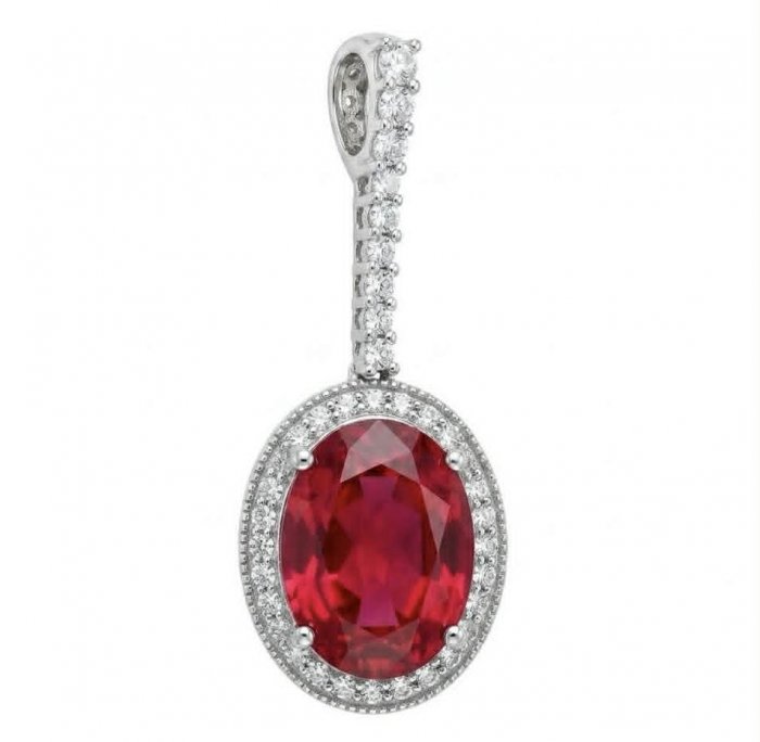 Giovanna Natural 20.8 carat Red Topaz .925 Sterling Silver handcrafted Statement pendant - video