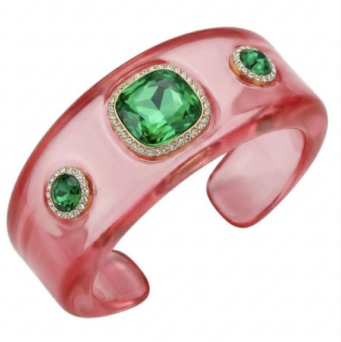 Candy Store - Modern Design Natural Pink Raisin Peridot .925 Sterling Silver bracelet