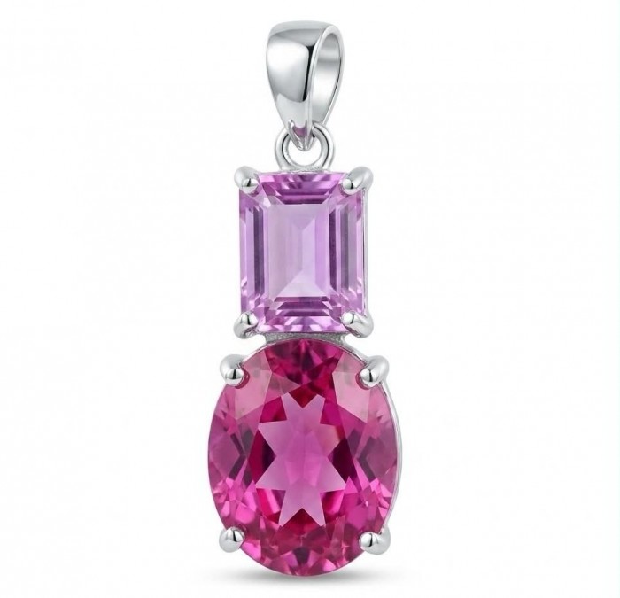 Marvelous Natural 20.8 carat Pink Sapphire .925 Sterling Silver Handcrafted pendant