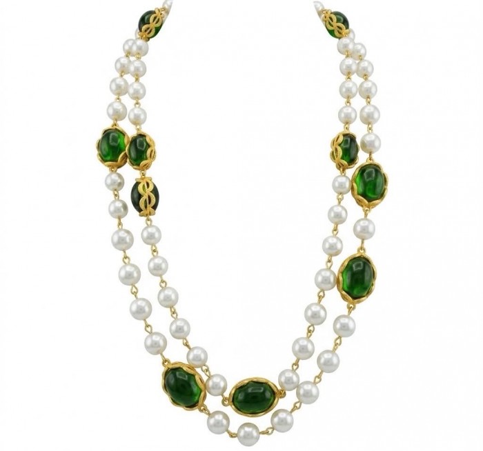 Incredible 48 inches long Freshwater Pearl 10K Gold over .925 Sterling Silver handmade Necklace