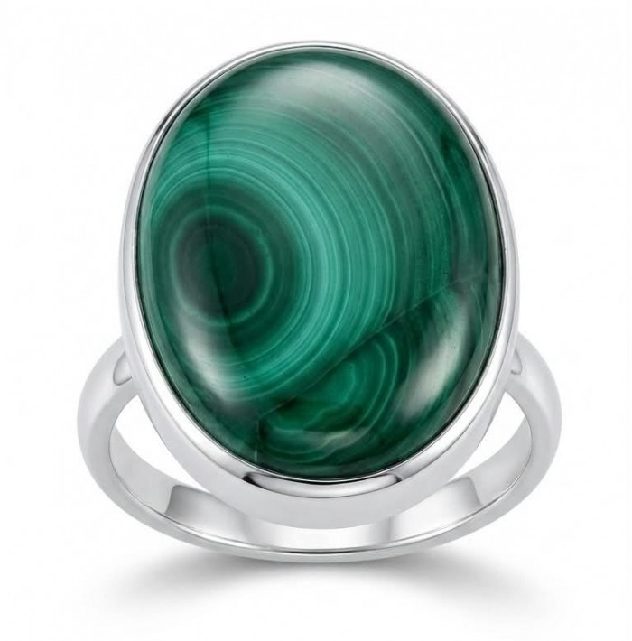 Green Aura 33.2 CARAT genuine Malachite from Utah .925 Sterling Silver handcrafted ring size 8 adjustable