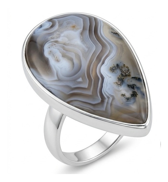 Top quality Great Crazy Lace Agate .925 handcrafted Sterling Silver Ring s. 8 adjustable