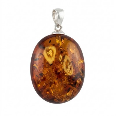 Prehistoric Authentic Baltic Amber .925 Sterling Silver beautifully handcrafted Pendant