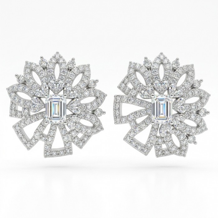 Isabella authentic 4.2 carat White Topaz .925 Sterling Silver handcrafted earrings