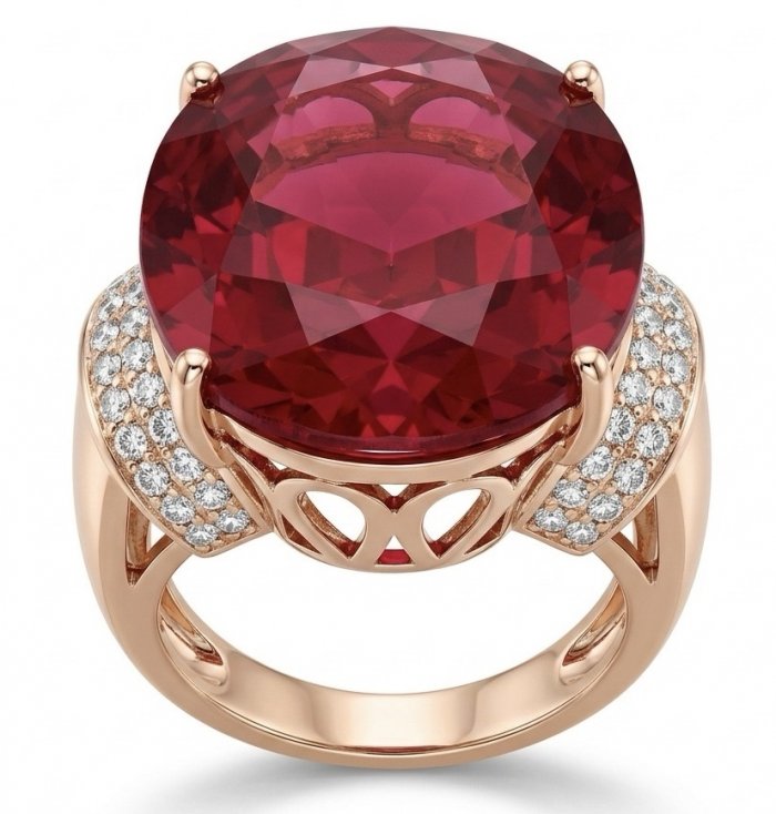 Royalty Natural 25.4 carat Ruby .925 Sterling Silver dipped in 22K Rose Gold handmade Large Statement Ring size 6 1/4 - video