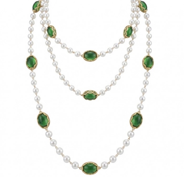 Incredible 48 inches long Freshwater Pearl 10K Gold over .925 Sterling Silver handmade Necklace