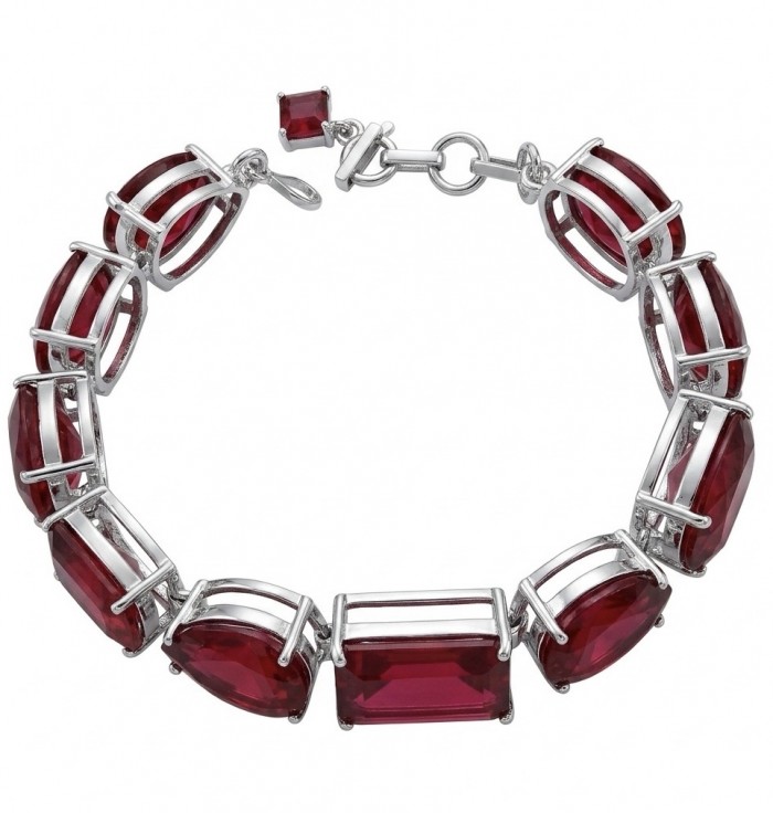 Bella Rosa - Magnificent 152.4 carat authentic Ruby .925 Sterling Silver handcrafted Bracelet