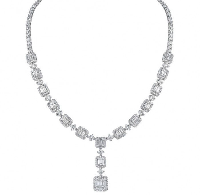 Carolyn - Precious 35.5 carta White Topaz rhodium over .925 Sterling Silver .925 Sterling Silver Statement Necklace