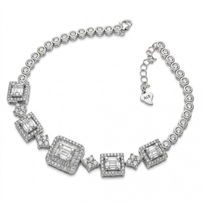 Carolyn - Precious 15.7 carta White Topaz rhodium over .925 Sterling Silver .925 Sterling Silver Statement Bracelet