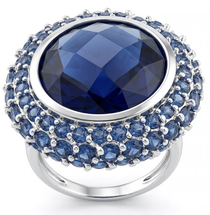 Julietta 14.8 carat London Blue Topaz .925 Sterling Silver handmade Statement Ring size 6