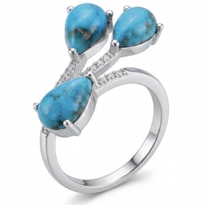 Rare Stone Of Harmony - Parrots Wing Chrysocolla .925 Sterling Silver ring s. 7 1/4