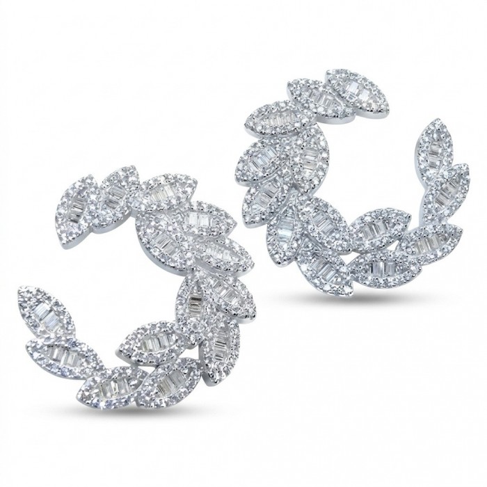 Veronica - Precious 14.5 carat White Topaz rhodium over .925 Sterling Silver Statement earrings