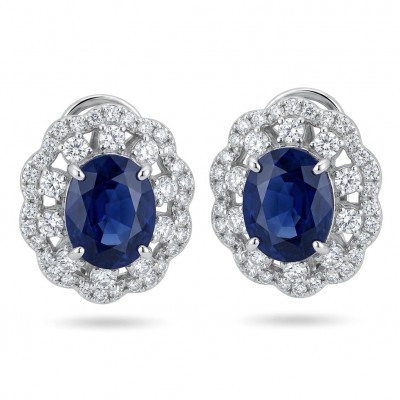 Giovanna - Authentic oval cut 4.8 carat Tanzanite .925 Sterling Silver handcrafted earrings