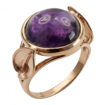 Purple Royalty 20.5 carat Amethyst 18K Gold over .925 Sterling Silver Handcrafted Ring size 8