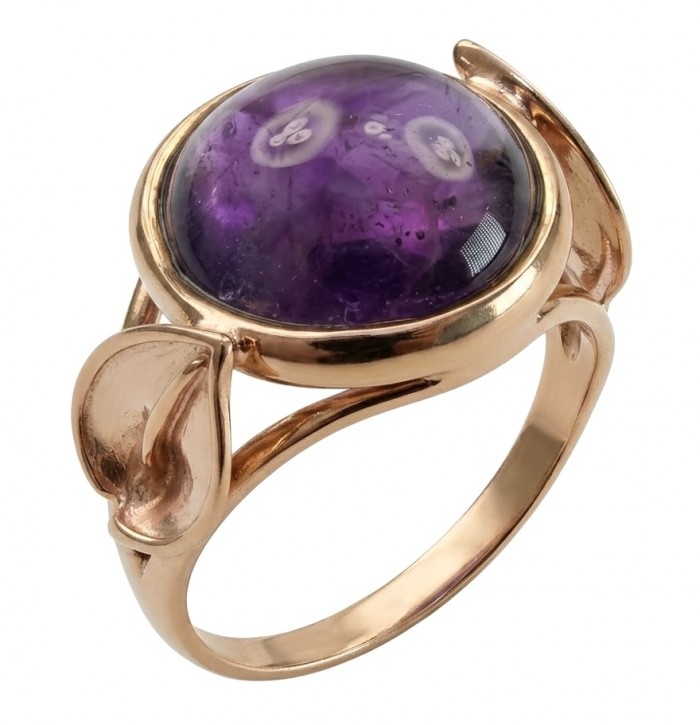 Purple Royalty 20.5 carat Amethyst 18K Gold over .925 Sterling Silver Handcrafted Ring size 8