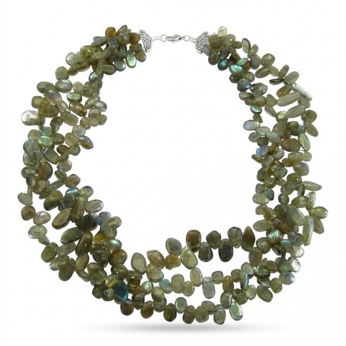 Blue Cascade Genuine Labradorite .925 Sterling Silver handcrafted Necklace - video