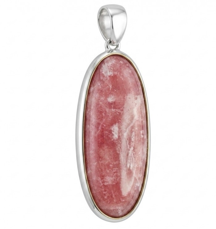 Genuine Argentinian Rhodochrosite .925 Sterling Silver handmade Pendant